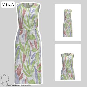 Seidiges Sommer Kleid Blusen Dress mit Blumen Design