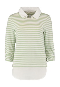 HAILYS Damen Kragen Pullover Leger mit Streifen Design Stretch Shirt Hemd Sweater Li44nda 