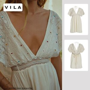 Damen Kleid V-Ausschnitt - legeres Minikleid