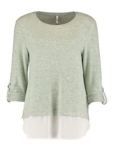 HAILYS Damen Longsleeve Pullover 3/4 Arm Sweater mit Hemd Ansatz Zi44ppy Shirt