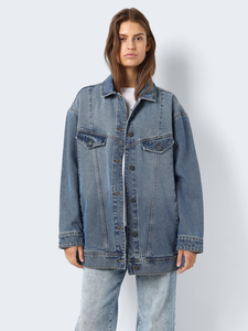 NOISY MAY Damen Oversized Jeans Jacke Denim Jacket bergangsjacke Shacket Design Blouson NMCASIE