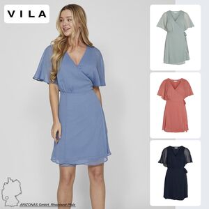 Elegantes Wickelkleid mit G�rtel Kurzes Wrap Dress Kleid VIRILLA 