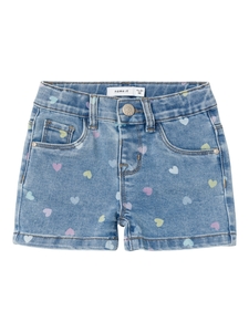 Shorts Denim Slim Fit Allover Print, Girls Shorts 