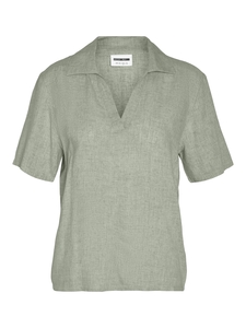 Top L�ssiges Polokragen Shirt Bequeme Kurzarm Bluse
