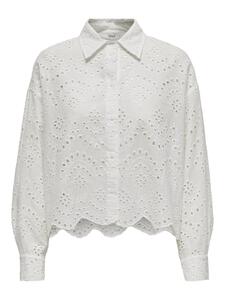 Bluse lockeres Muschelsaum Hemd