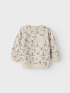NAME IT Lssiger Jungen Pullover Design Print Rundhals Sweater Trendiges Kinder Sweatshirt