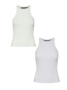 Shirt 2er-Set enges Tank Top Rundhals ohne �rmel