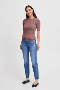 T-Shirt Slim Fit Ellenbogen-L�nge Rundhalsausschnitt