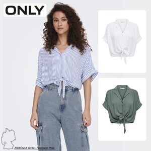 Bluse verk�rzt Halbarm Knoten-Detail