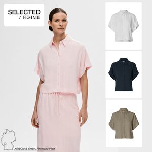 Bluse elegant Knopfleiste Hemdkragen Kurzarm