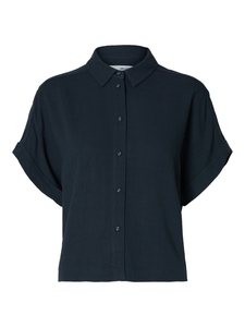 Bluse elegant Knopfleiste Hemdkragen Kurzarm