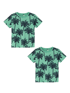 T-Shirt 2er-Set Kurzarm Normal geschnitten Rundhals