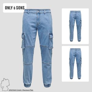 Jeans Tapered Fit mit Cargotaschen Freizeitjeans