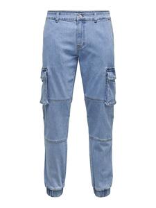 Jeans Tapered Fit mit Cargotaschen Freizeitjeans