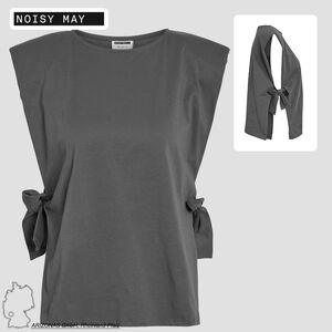 Top �rmellos Box Fit Rundhals Knoten-Detail