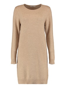 Langarm Strickkleid Long Shirt Feinstrick Rundhalsausschnitt