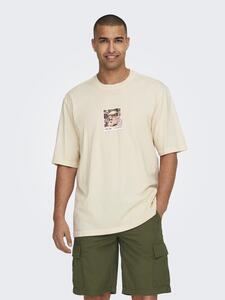 T-Shirt loose fit Rundhals Kurzarm Gummidruck
