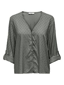 Bluse Haifischkragen Knopfleiste volumin�se �rmel