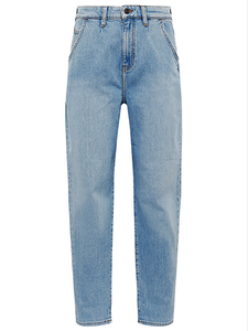 Jeans High-Rise Pleated Baggy Dunkle Waschung