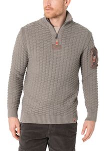 Strickpullover 3D-Schachbrettmuster �rmeltasche