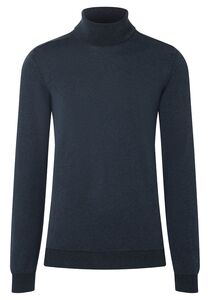 Rollkragenpullover Rippstrick Ellenbogen-Patch