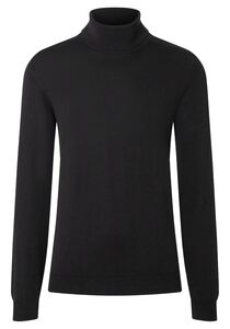 Rollkragenpullover Rippstrick Ellenbogen-Patch