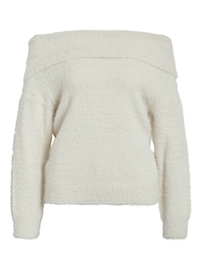 Strickpullover Schulterfrei Langarm Bequem