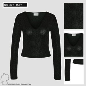 Top Langarm V-Ausschnitt Slim Fit