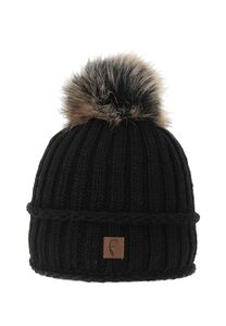Strickm�tze mit Bommel Thermo-Fleece Beanie