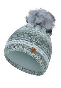 Bommelm�tze gestreift mit Kunstfell-Bommel und Fleece Innenfutter