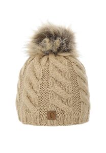 Beanie Bommelm�tze mit Zopfmuster Gef�ttert