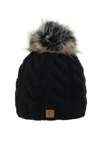 Beanie Bommelm�tze mit Zopfmuster Gef�ttert