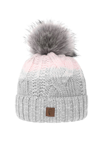 Damen Bommelm�tze mit Farbverlauf Thermo Strickm�tze 