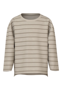 Gestreiftes Langarmshirt Rundhals Pullover Tiefe Schultern