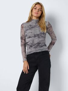 Top Langarm Stretch Allover-Print Rundhals