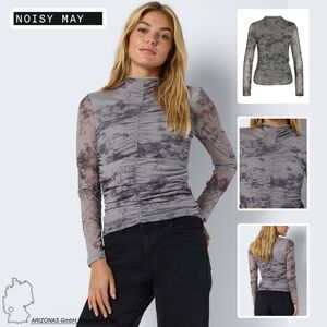 Top Langarm Stretch Allover-Print Rundhals