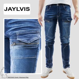 Jeans mit Rei�verschl�ssen und Knopfverschluss im Denim Look