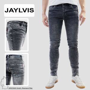 Jeans in grauer Waschung mit Knopfverschluss und 5-Pocket-Style