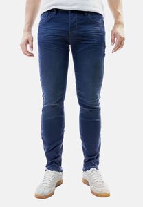 Jeans im Regular Fit mit Design-Falten und Twill-Denim