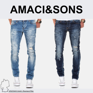 Design Jeans Stretch Denim Pants Destroyed -Look A&S