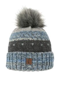 Bommelm�tze gestreift mit Kunstfell-Bommel und Fleece Innenfutter