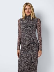 Blusentop High Neck Mesh Allover-Print