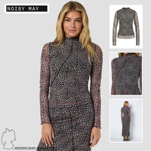 Blusentop High Neck Mesh Allover-Print