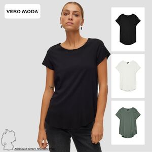 Bluse Kurzarm Rundhals Basic Regular Fit