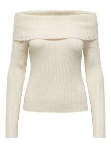 Weicher Strickpullover Langarm Schulterfrei