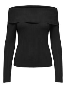 Weicher Strickpullover Langarm Schulterfrei