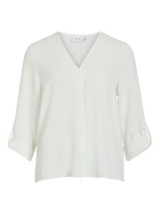 Struktur Design Top mit V-Ausschnitt Crepe Bluse mit 3/4 Arm