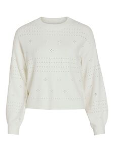 Soft Strickpullover mit Ballon�rmel Pointelle Muster