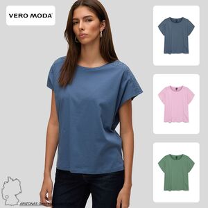 Trendiges Sommer Shirt mit Spitze Rundhals