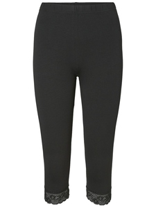 Kurze Leggings Spitzen-Details Hose
